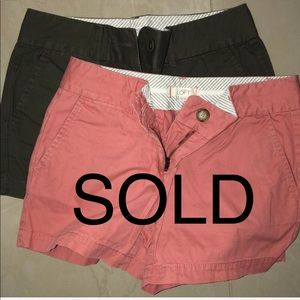 LOFT olive and coral shorts